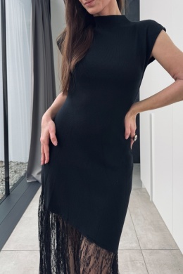 Wiskozowa sukienka Mila z koronką