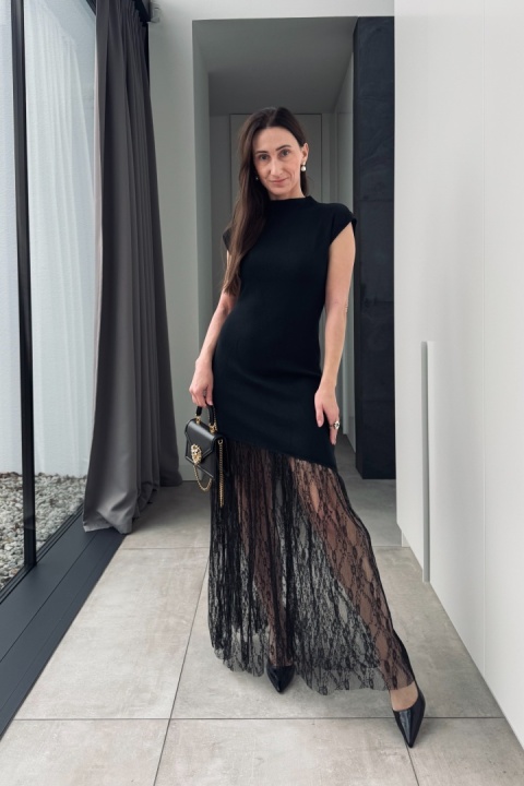 Wiskozowa sukienka Mila z koronką