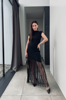 Wiskozowa sukienka Mila z koronką